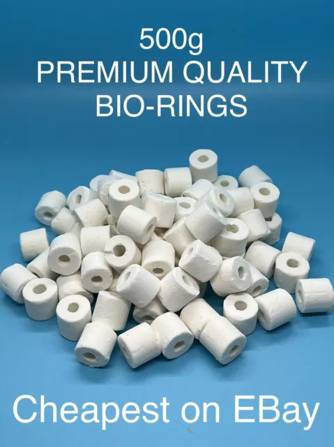 Ceramic Bio Rings - Filter Media For Aquarium Fish Tank Filters - 500 grams