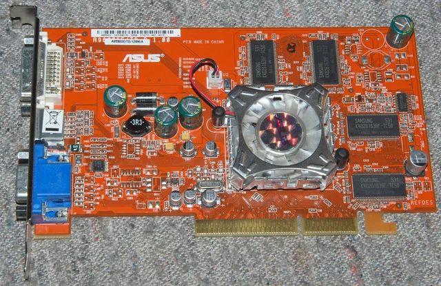 ASUS A9550GE/TD/128M/A ATI Radeon 9550 128MB 128-bit AGP VGA card ...
