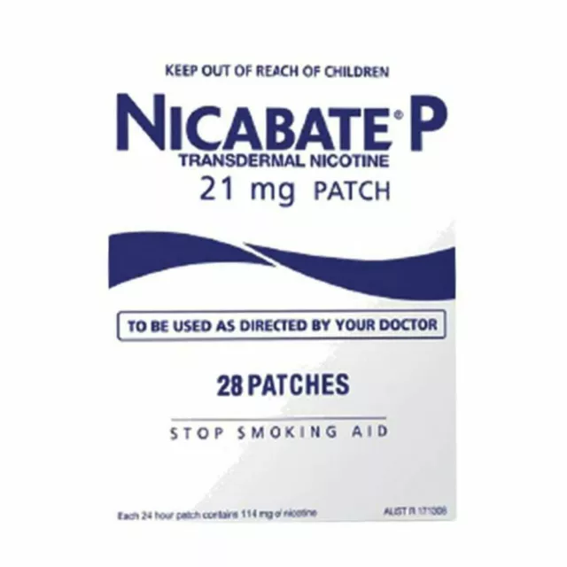 NICABATE P PATCH 21MG STOP SMOKING 24HR STEP 1 28 PATCHES - OzHealthExperts