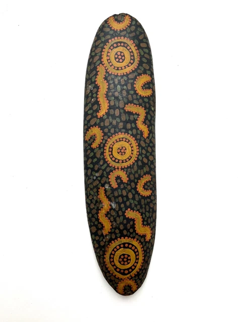 PAINTED ABORIGINAL COOLAMON - Central Australia 1980's $65.00 - PicClick AU