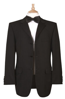 Mens Brand New Black Tuxedo Wedding Prom Dress Cruise 3 Button Jacket 36" 46"