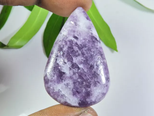 47Cts. Natural Purple Lepidolite Pear Cabochon Loose Gemstone 28X43X04 Mm