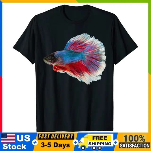 NEW LIMITED Red & Blue Betta Siamese Fighting Fish Aquarium Lover Gift T-Shirt