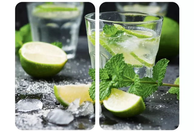 WENKO HAUSRAT Herd-Abdeckplatte Mojito Glas 52x30cm 2Stück