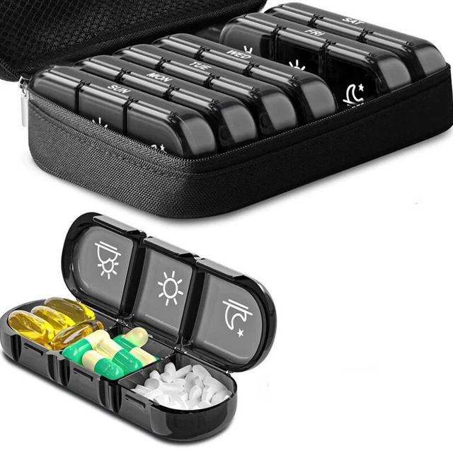 Portable Pill Box 7 Days Organizer 21 Grids 3 Times One Day Medicine Case' P BII