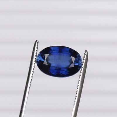 Naturale Zaffiro Blu Ceylon Fiordaliso 2.90 CT Ovale Sfuso Certificato Gemma 