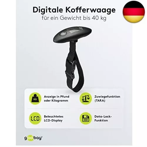 Goobay 71882 Digitale Kofferwaage Gepäckwaage & Travelite digitale Kofferwaage, 3