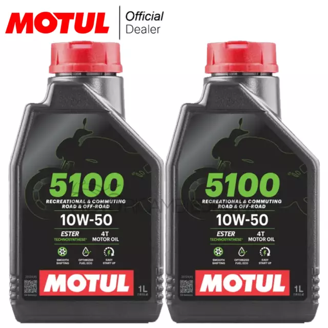 OLIO MOTUL 5100 10W50 JASO MA2 ESTER MOTO SCOOTER 4T SEMISINTETICO 2 LT Litri