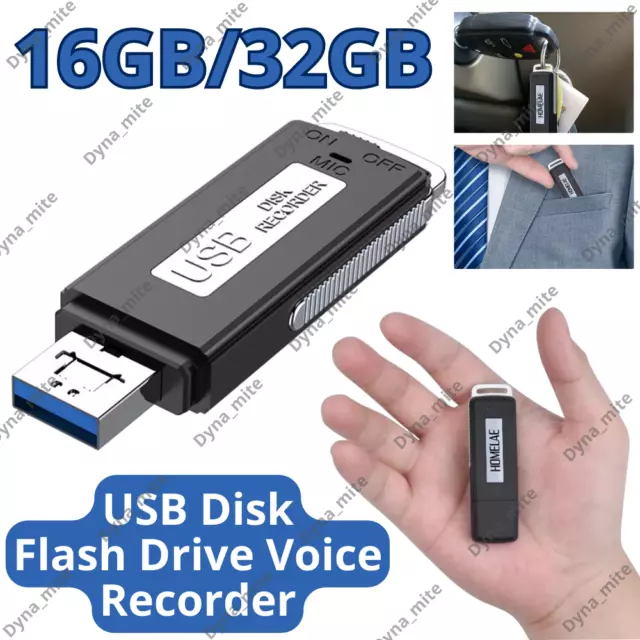 16GB/32GB Mini Voice Activated Digital Sound Audio Recorder USB Disk Flash Drive