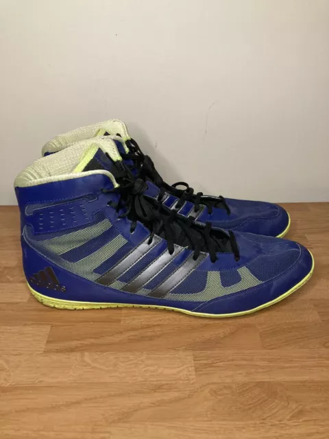 Adidas Mat Wizard 3 Wrestling Shoe - Navy/Silver/Lime Men’s Size 15