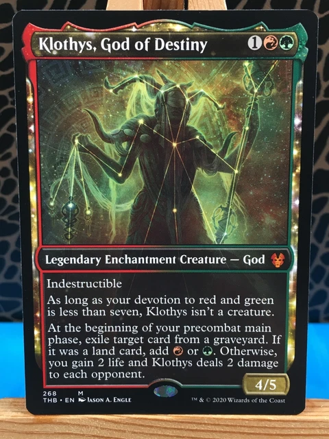 Magic The Gathering Card Klothys, God Of Destiny  Single Card From Magic:  The Gathering Theros Beyond Death MTG God Card