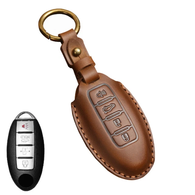 Genuine Leather Car Key Cover Case For Infiniti Q50 Q60 For Nissan Altima GT-R