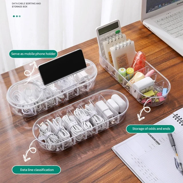 Organizer Data Cable Storage Box Data Line Storage Container Stationery Holder