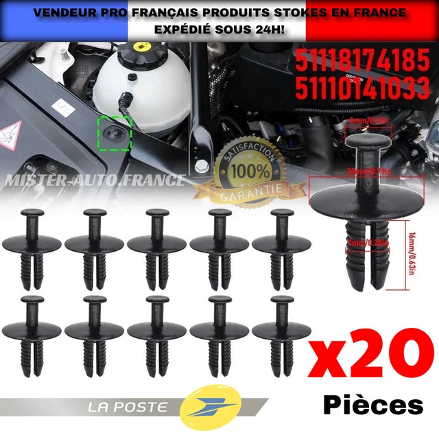 Angoily 20pezzi Clip U Metallo Per Fissaggio Bumper E Paraurti Auto - Foto 10