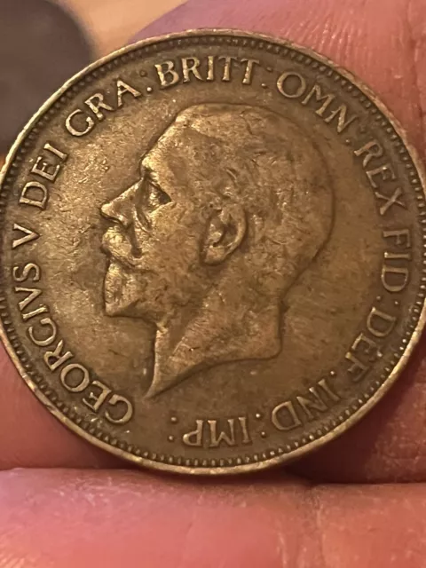 Extremely Rare 1936 One Penny King George V British Coin Unique VERY COLLECTABLE