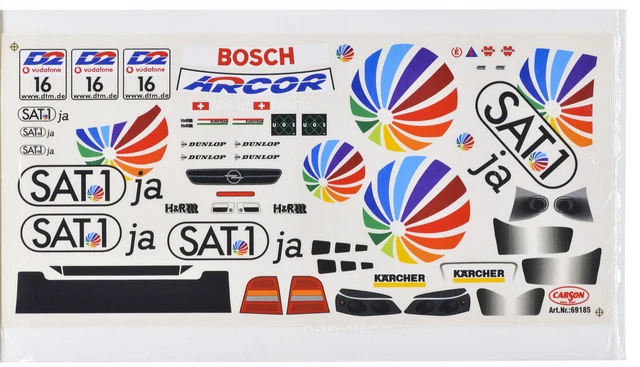 Carson Dekorbogen 1:24 – Aufkleber Für Opel Vectra DTM Motorsport-Modell, Winkelhock-Design
