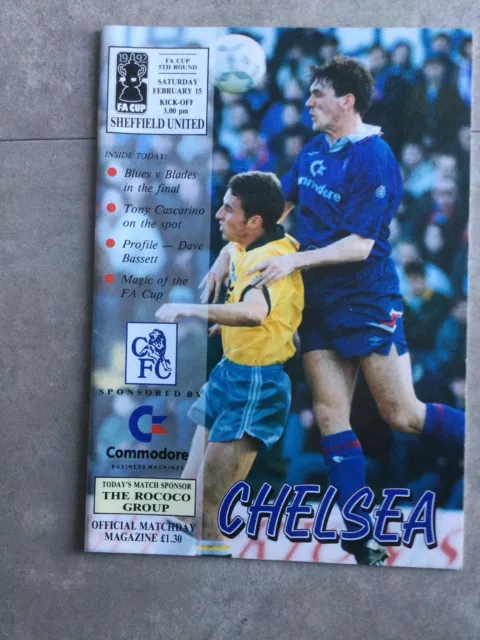 1991/92 Chelsea v Sheffield United FA Cup 5th Round Programme