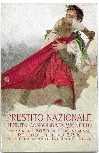 Cartolina Militare ,Sottoscrizione Prestito Nazionale - 5% - Mario Borgoni - Ww1