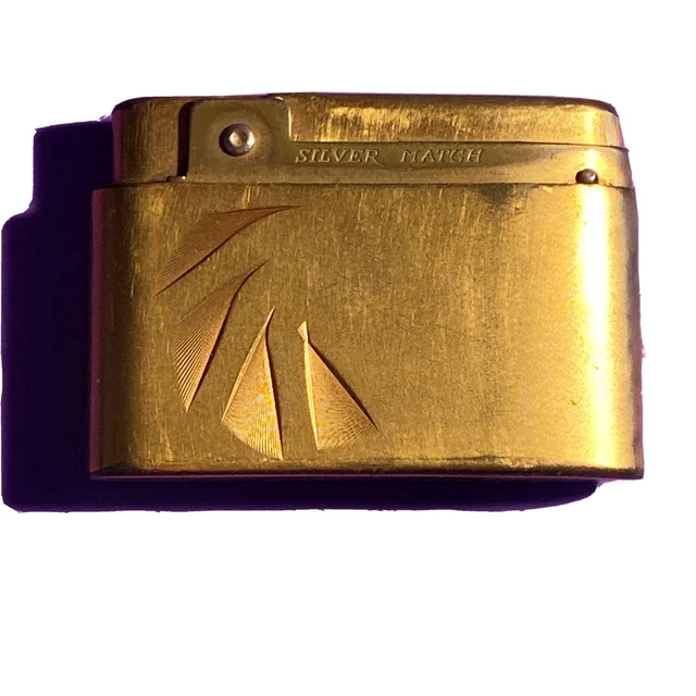 ancien briquet à essence Métal Doré