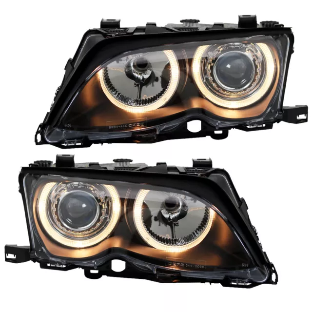 Depo Scheinwerfer Angel Eyes Set für BMW E46 Limo Touring Bj. 01-05 Schwarz