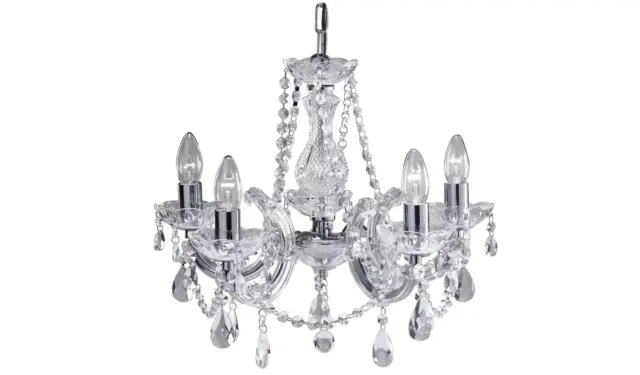 Home Inspire New Fashion Chandelier Clear 5 Arm Ceiling Light