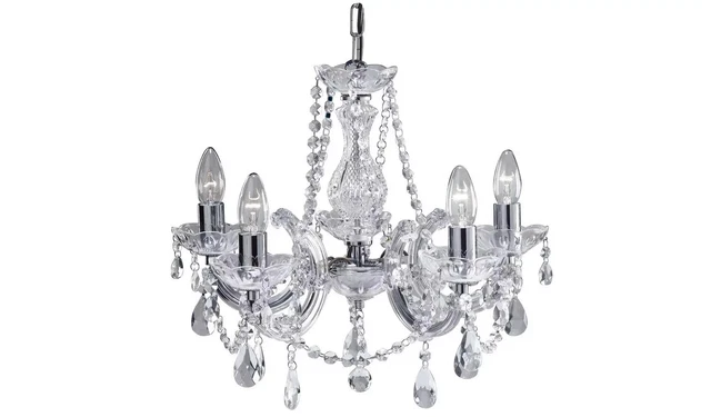 Home Inspire New Fashion Chandelier Clear 5 Arm Ceiling Light