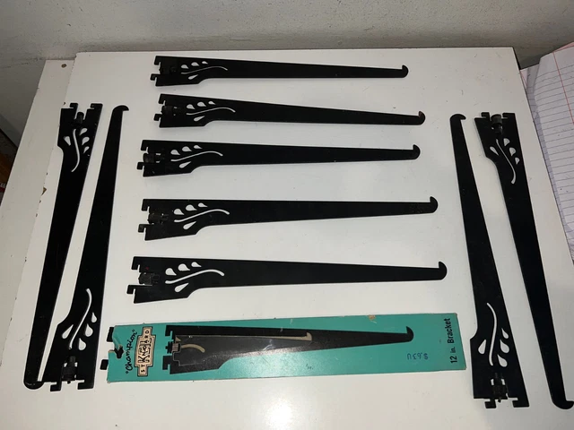 Lot of 10 Champion Keil Standard 2 Slot 12" Shelf Brackets Hangers Vintage