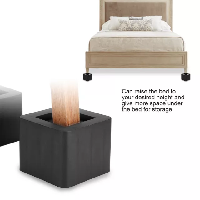 4x rehausseurs de lit en caoutchouc pour chaise avec rehausseur antidérapant  empilable pour protéger les sols et les surfaces Beige 6cm
