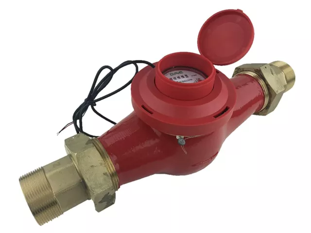 DAE MJn-200R 2" Hot Water Meter, Pulse Output + Couplings, Gallons