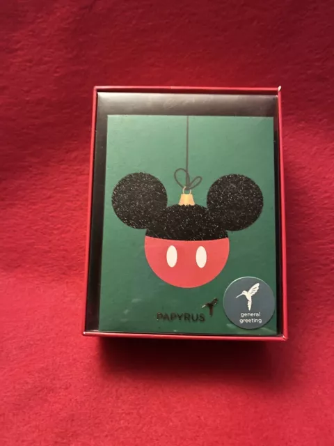 20 PAPYRUS Mickey Mouse Ornament Christmas Holiday Notecard Cards • NEW IN BOX