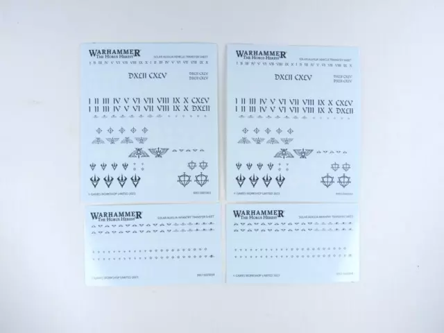 (ED40) Vehicle & Infantry Solar Auxilia Transfer Sheets Decals Horus Heresy