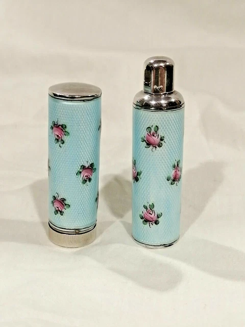 Porta Profumo e Porta Rossetto, Argento e Smalto borsetta, perfume and lipstick