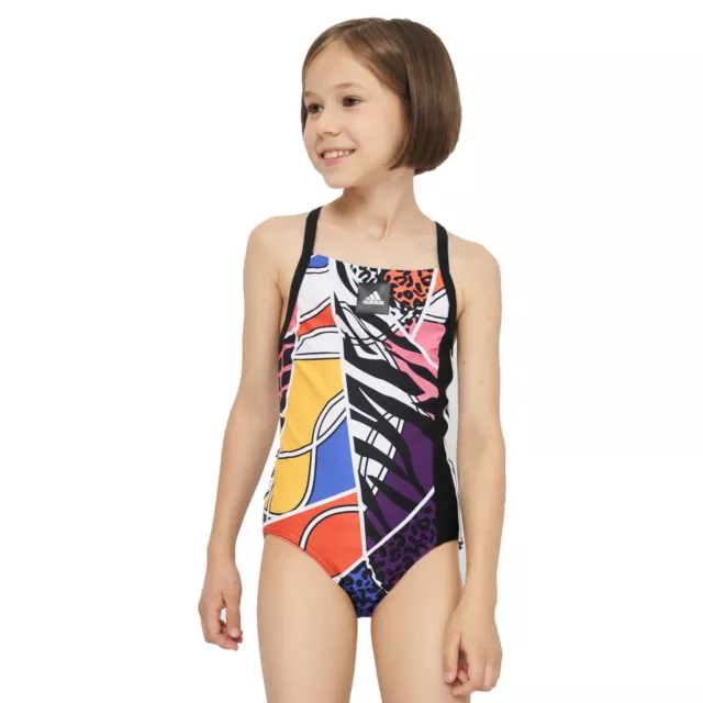 adidas Kinder Mädchen Badeanzug Schwimmanzug Sportanzug Rich Mnisi Bunt