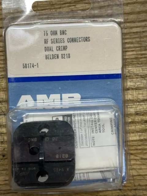 AMP 58174-1 DIE SET COAXIAL 75 ohm BNC RF BELDEN 8218