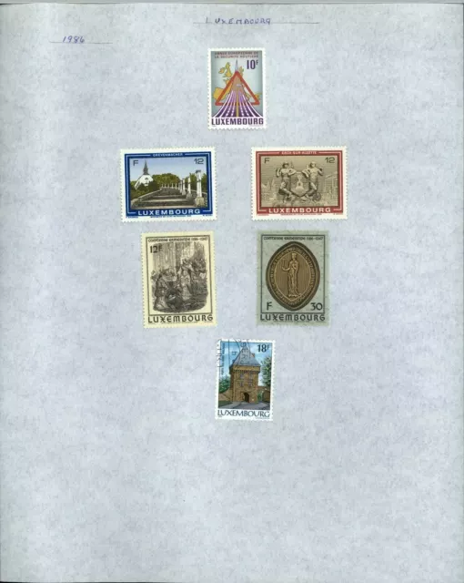 Luxembourg 1986 Mostly Mint Album Page Of Stamps #V29480