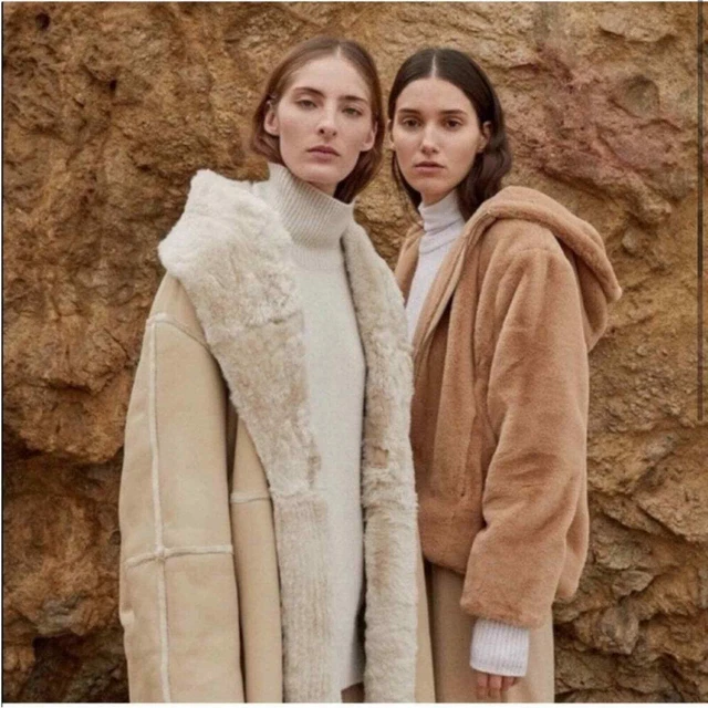 Theory Faux Rabbit Fur Hooded Jacket