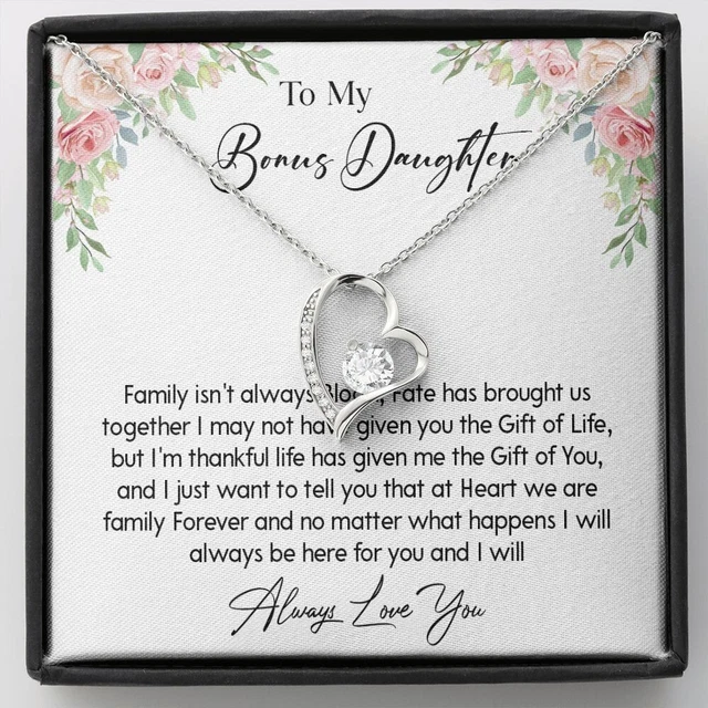 To My Bonus Daughter Necklace, Gift For Daughter, Birthday Graduation Christmas
