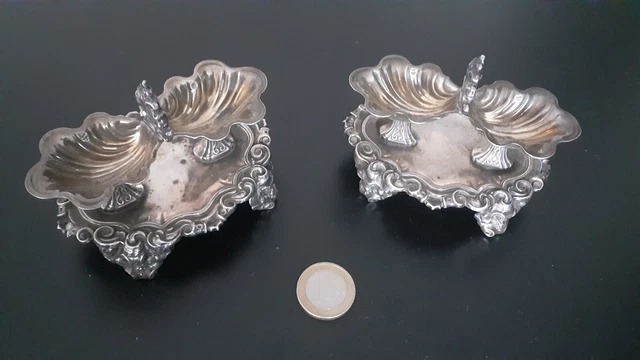 Ancienne Paire De Salerons En Argent Massif Style Louis Xv J.f Veyrat ??