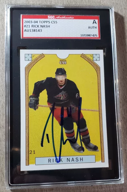 Rick Nash Signed 2003-04 Topps Hockey Card SGC Certified Autograph Columbus Auto