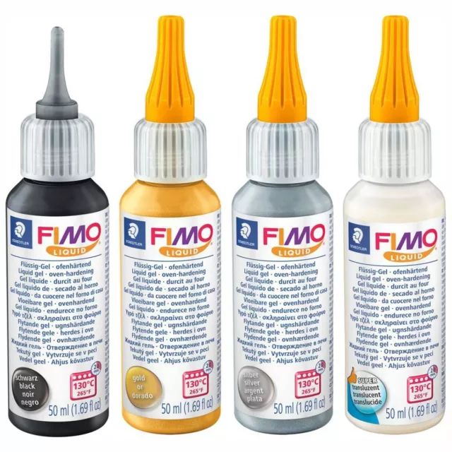 STAEDTLER Deko Gel Fimo liquid 50ml transparent schwarz silber gold [wählbar]