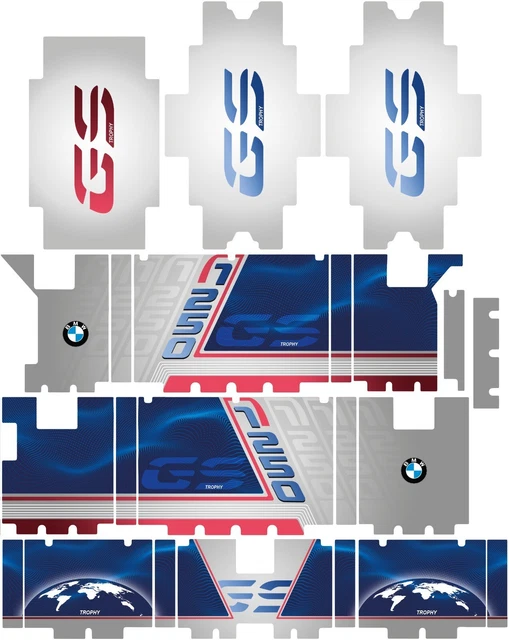 Adesivi Catarifrangenti Per Valigie BMW RT 1200/1250 K 1600 | Rifrangenti Diagonali
