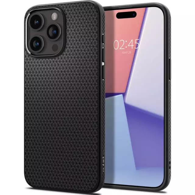 Handyhülle für iPhone 15 Pro Spigen Case Cover Etui Futeral Hülle Tasche Schwarz