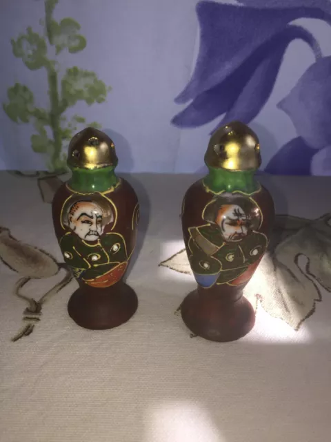 Antique Hand Painted, Gold Gilded,Moriage S&P Shakers, Japan - Different Designs