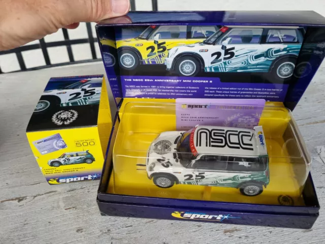 2 x Limited Edition Scalextric 1:32 Mini Cooper S C2596A & C2599A NSCC Super 2