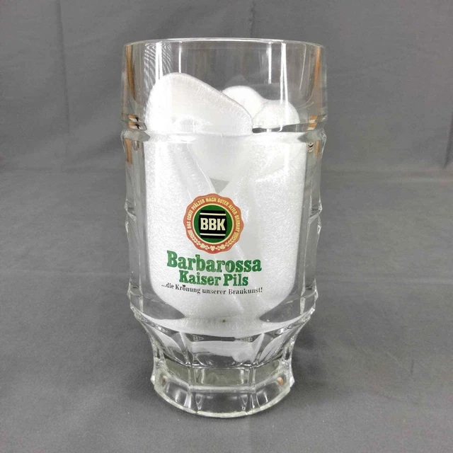 BARBAROSSA Kaiser Pils BBK .5L LITER GERMAN Glass Beer Stein Mug Breweriana