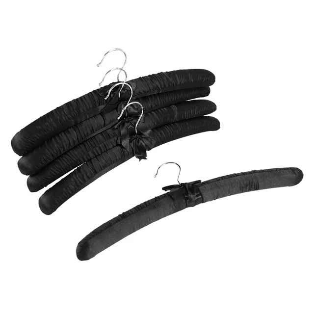 4X(17 Pouces Grands Cintres RembourréS en Satin, Cintres en Soie pour VêTement3)