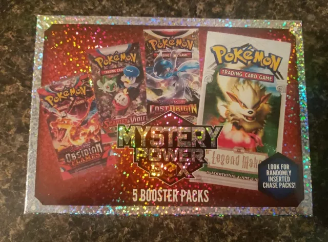 Pokémon Mystery Power Box with 5 Power Packs . Randomly Inserted Chase Packs