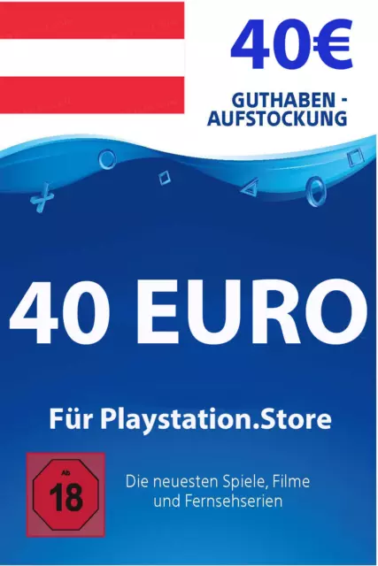 40€ PSN AT Card - 40 Euro Playstation Network Guthaben Digital Code - Österreich
