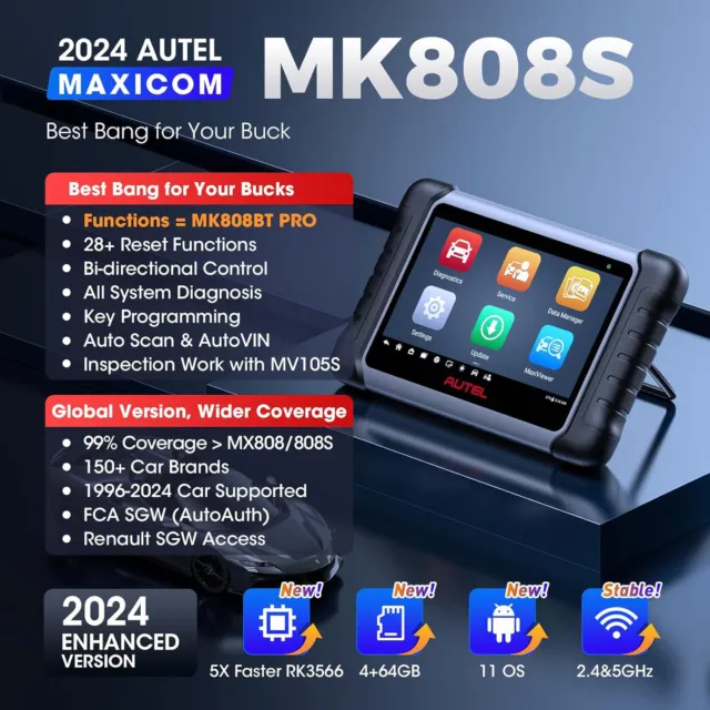 2024 Autel MaxiCOM MK808S PRO Appareil Outils diagnostics OBD Systèmes Complète 2