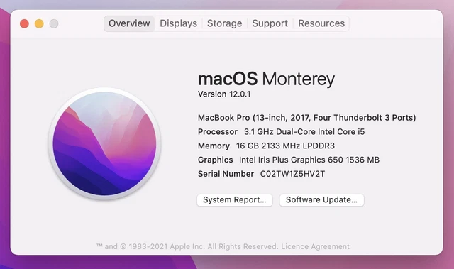 Apple MacBook Pro Retina 13.3" 2017 - 256GB SSD 16GB Ram 3.1GHz Core i5 - Silver 11